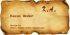 Kazai Andor névjegykártya